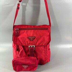 100% Authentic Prada Tessuto Nylon Shoulder Bag + Prada Card Holder